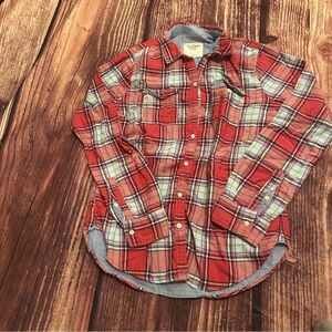 Vintage Women’s Abercrombie & Fitch Red Button Down Shirt Size Small